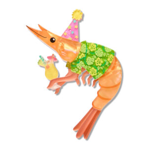Pascal the Party Prawn Brooch - Erstwilder - Pascal's Prawn Parade