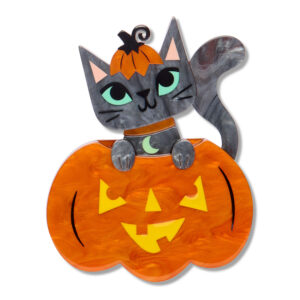 Cat O'Lantern Brooch - Midnight Mischief - Sept 26